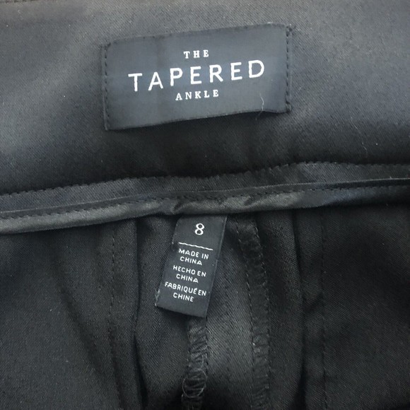 WHITE HOUSE BLACK MARKET Bow-Belt Satin Tapered Ankle Pants Size 8 - Picture 6 of 10